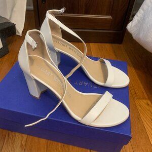 Stuart Weitzman Nearly Nude Strap Heel Leather Sandal